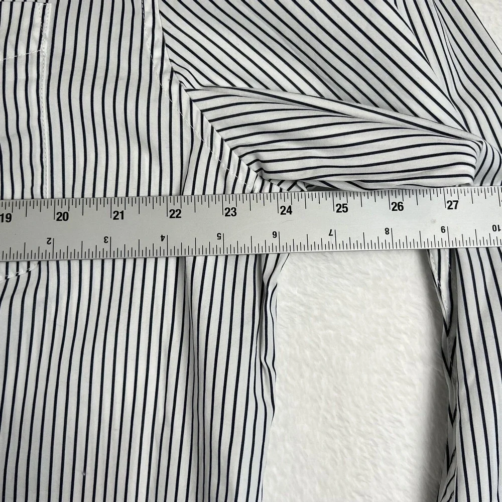 Banana Republic‎ Dress Shirt Mens XL White Striped Organic Cotton Standard Fit
